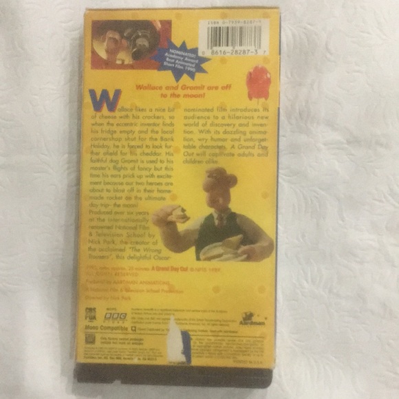 VTG. 1995 VHS#8287 Video Tape. WALLACE & GROMIT. A GRAND DAY OUT. - Picture 2 of 8
